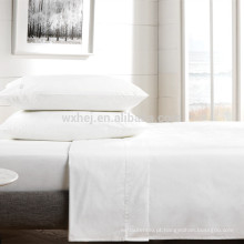 Fábrica de Atacado 100% Algodão Natural Branco Plain Hotel Twin Folhas para a Cama